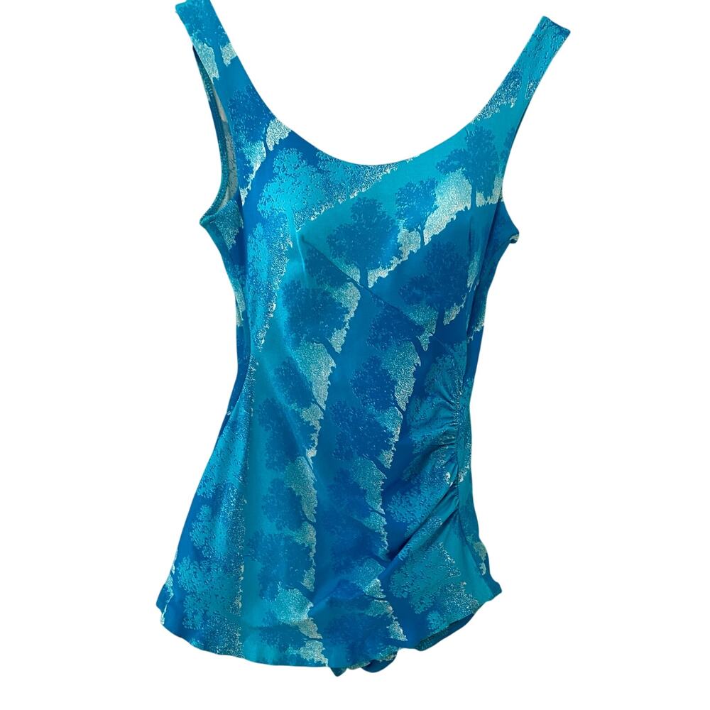 Vintage Sirena 60s Blue Swimsuit Molded Cups Bombshell Pin Up XS-S - Picture 2 of 8